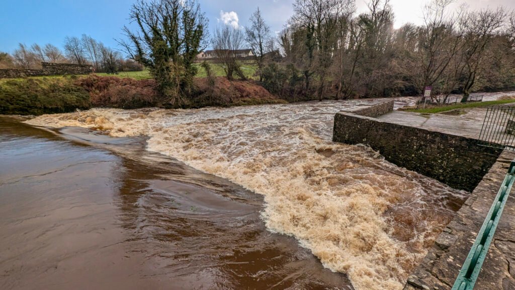 High water at Lovers Retreat Waterfall Omagh