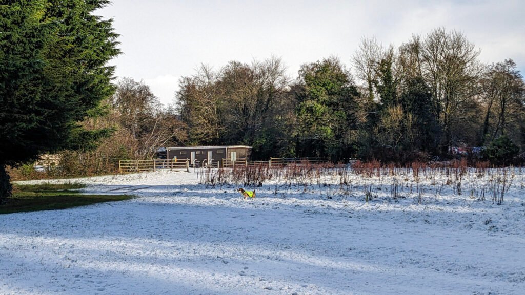 Donnelly's Holm (beside Lovers Retreat) football pitches covered in snow