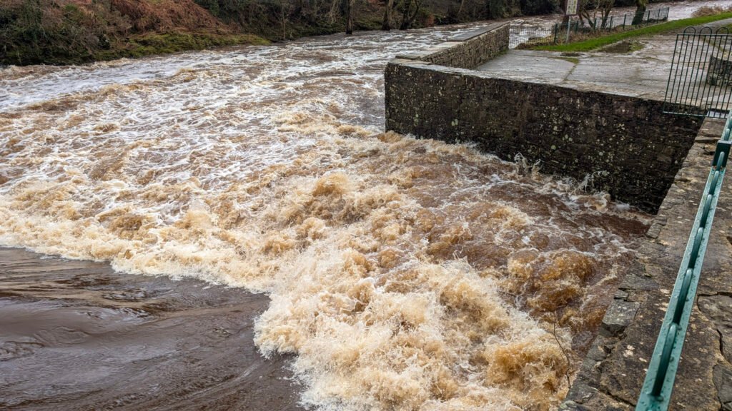 High water at Lovers Retreat Waterfall Omagh