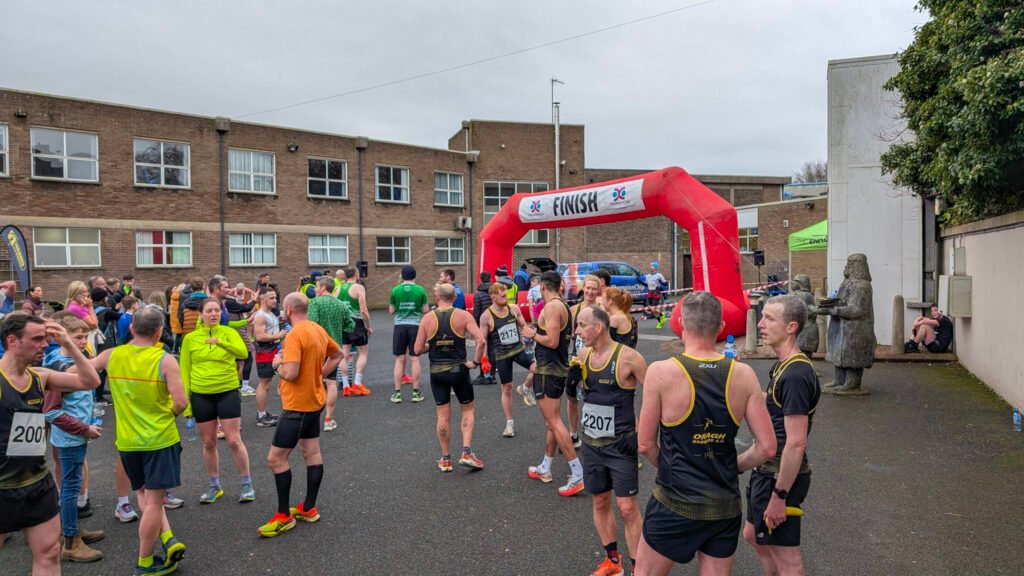 Finish line at Omagh CBS (Christian Brothers School) annual 10K race (2025)