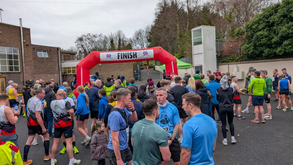 Finish line at Omagh CBS (Christian Brothers School) annual 10K race (2025)